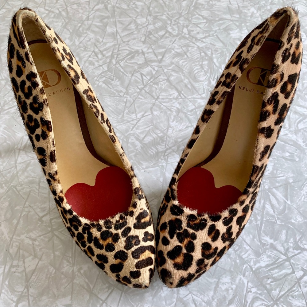 🐆 Kelsi Dagger Platform Brette Hair Heels 7.5